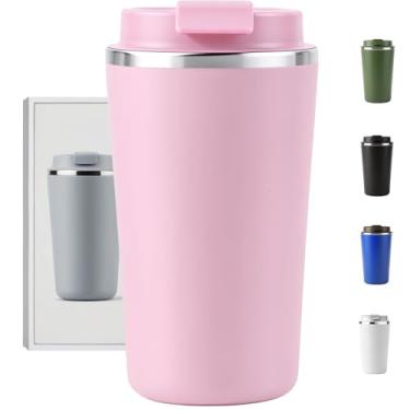 Imagem de Copo Térmico Café - 510ml, Parede Dupla Isolamento Inox 304, Base Emborrachada, Quente 6 horas, Feito Para Viagem To Go (Rosa)