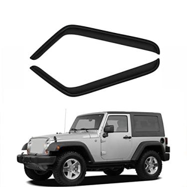 Imagem de Gldifa Fita no defletor de vento compatível com Jeep Wrangler JK 2 portas Sun Rain Guards Viseiras de ventilação de janela 92328
