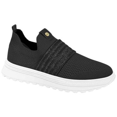 Imagem de Tênis Casual Feminino Calce Fácil Moda Elástico Moleca - Preto-Feminino