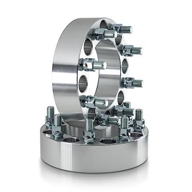 Imagem de Customadeonly Adaptadores de roda de 8 x 6,5 a 8 x 170 (cubo a roda) furo central de 126 mm M14 x 1,5 passo de rosca (2 peças de 5 cm de espessura) permite que o cubo 8 x 6,5 monte rodas 8 x 170