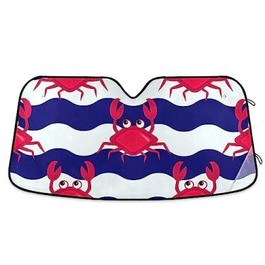 Imagem de Happy Crabs Sun Car Para-brisa Cobertura Solar Proteção UV Dobrável Persiana de Janela de Carro para Caminhão, Carro, SUV, Acessórios de Carro