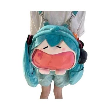 Imagem de Mochila De Pelúcia De Menina Anime Fofa Hatsune Miku Bolsa De Ombro Ka