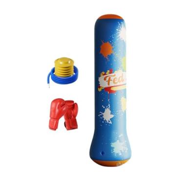 Imagem de menolana Saco de pancadas para crianças, bolsa inflável de karatê para recuar, equipamento de boxe para karatê taekwondo, Luva de Bomba Azul -céu
