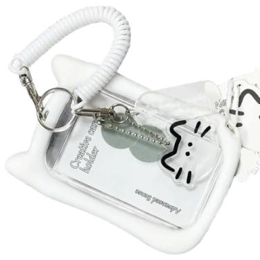 Imagem de Capa transparente para cartão de banho, orelha de gato, porta-cartões fotográficos, porta-chaves, pingente, capa de cartão, capa protetora para orelhas de gato, graves claros