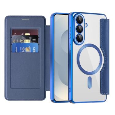 Imagem de COTDINFOR Capa carteira magnética para Samsung Galaxy S26 Plus com suporte para cartão [bloqueio RFID] [compatível com MagSafe] Capa de proteção de TPU transparente de couro para Samsung Galaxy S26