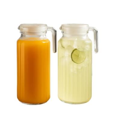 Imagem de Kit Conjunto 2 Jarras Clássicas De Vidro Para Água Suco 1 Litro Jarra Vidro Resistente(2 Unidades)