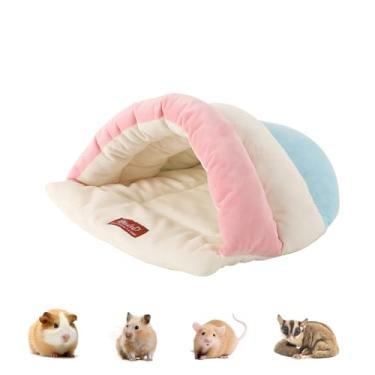 Imagem de Esconderijo de hamster e cama de porquinho-da-índia, esconderijo de hamster semifechado, caverna dormindo de animais pequenos, lavável na máquina, esconderijos de porquinho-da-índia para chinchila
