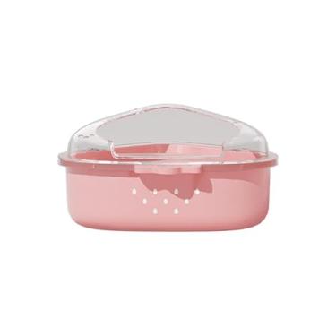 Imagem de BUCATSTATE Recipiente de banheiro de areia para hamster grande de plástico transparente com conjunto de colher para pequenos animais de estimação acessórios de gaiola (azul, grande)