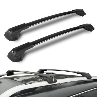 Imagem de Barras transversais de teto compatíveis com Jeep Cherokee 2014-2023 barras transversais de alumínio resistentes Trilhos de teto cesta de carga bolsa de transporte de canoa caiaque bicicleta