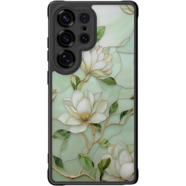 Imagem de DEENAKIN Capa fofa para Samsung Galaxy S25 Ultra, capa rígida floral estética, compatível com Magsafe, capa protetora de telefone fina retrô exclusiva moderna para mulheres e meninas, flores de
