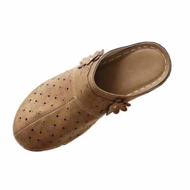 Imagem de Sandálias femininas de salto plataforma bico aberto com uma alça casual primavera verão, Marrom, 36