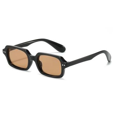 Imagem de Óculos de Sol UV400 - Pequenos Rebites, Lentes em Degradê Colorido, para Homens e Mulheres, Ideal para Esportes ao Ar Livre, Corrida e Ciclismo, Cor Chá Preto