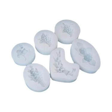 Imagem de Conjunto De Moldes De Silicone Para Flores 6 Peças: Flor De Ameixeira,
