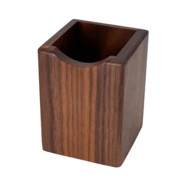 Imagem de Porta-Lápis De Madeira De Noz Preto Caixa De Armazenamento De Material