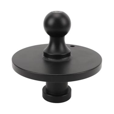 Imagem de Cryfokt Adaptador de Bola Kingpin para Pescoço de Ganso Adaptador de Engate de 5ª Roda | Instalação Rápida | Capacidade de 30.000 Libras | Reboque Seguro | Metal Preto
