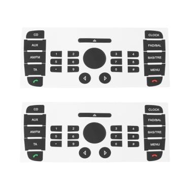 Imagem de YINETTECH 2 adesivos de botões de rádio CD de carro compatíveis com Ford Mondeo 6000