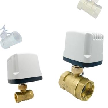 Imagem de Válvula esférica motorizada normalmente fechada de 1/2 3/4 1 2 pol. Motor de metal de grande torque de abertura rápida 1 peça (2.5 cm, 24VDC_Normalmente fechado)