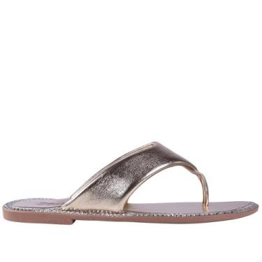 Imagem de Chinelo Rasteiro Feminino Zariff 1618018252 Ouro Light, 36