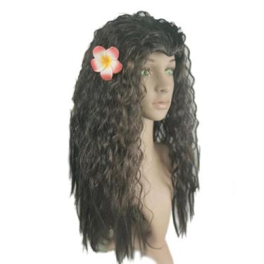 Imagem de Peruca de cosplay Anime Moanas, cabelo sintético longo e encaracolado 