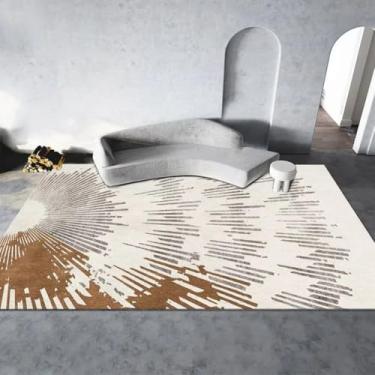 Imagem de Tapete decorativo abstrato para sala de estar, decoração simples, tapete para quarto, antiderrapante, fácil de limpar, tapete para mesa de centro (tapete de porta 60x90cm/sem fiapos)