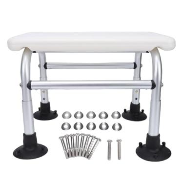 Imagem de Zerodis Cadeira de Banho para Chuveiro Interno, Altura Ajustável, Estabilidade Antiderrapante, Banco de Banho de Alumínio, Assento de Chuveiro Com Pés de Borracha Texturizados para