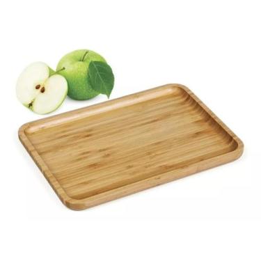 Imagem de Bandeja Retangular De Bambu Para Frios Potes Temperos 30cm - Imp
