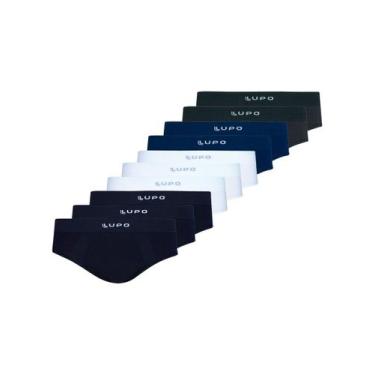 Imagem de Kit com 10 Cuecas Slip Lupo 681-001 Colorido, Cinza, G