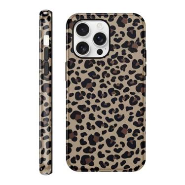 Imagem de Yomjew Linda capa de telefone com estampa de chita para iPhone 16 Pro Max de 6,9 polegadas, design moderno de padrão de leopardo marrom claro luxuoso capa de telefone brilhante à prova de choque TPU