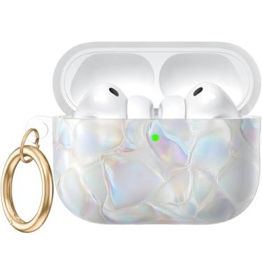 Imagem de Dgege Capa para AirPods Pro 3 (2025), capas protetoras de TPU macio para AirPods Pro 3ª geração com chaveiro. Linda flor compatível com Apple AirPods Pro 3 para mulheres e meninas, LED frontal visível