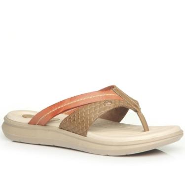 Imagem de Chinelo Pegada Feminino em Couro Whisky 232801-02-Feminino