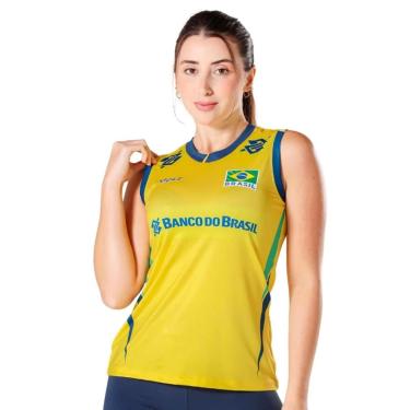 Imagem de Camisa de Vôlei Regata Brasil 2025 Amarela Feminina-Feminino