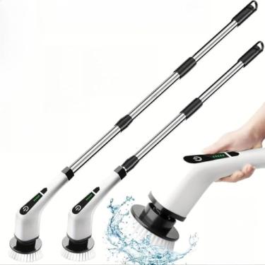 Imagem de Escova Elétrica Recarregável Limpeza Ajustável Para Janela, Banheiro E Cozinha
