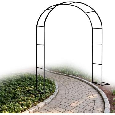 Imagem de Suporte De Treliça De Arco De Jardim Clássico Arcos De Escalada De Plantas Arco De Flor De Rosa Treliça De Casamento Moldura De Arco Para Pátio De Jardim Interno E Exte, Black, W300cm X 40cm X H220cm