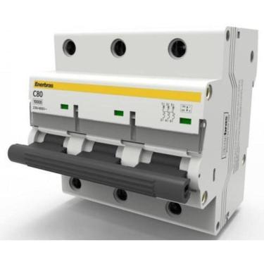 Imagem de Disjuntor Tripolar Curva C 80A Din - Enerbras