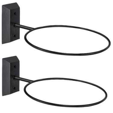 Imagem de VIVTOB Suporte de parede de madeira preta para basquete, futebol, bola de futebol, vôlei, suporte de parede para decoração de quarto, suporte de armazenamento de bola esportiva