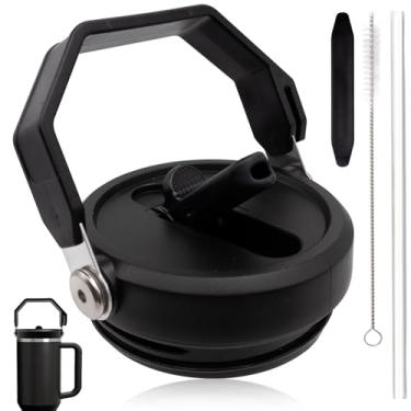 Imagem de Tampa de canudo dobrável com alça para copo Stanley de 1,134 g premium à prova de vazamento, acessórios de substituição destacáveis, ajuste perfeito para Stanley Quencher, copo ProTour, design sem