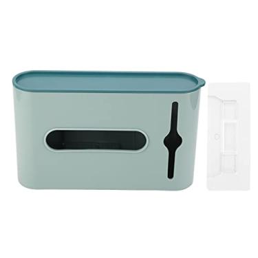 Imagem de CUOFYUNL Dispensador de sacola de compras com design de janela visível, tampa à prova de poeira de grande capacidade, organizador de sacola de plástico para cozinha e quarto (Verde)