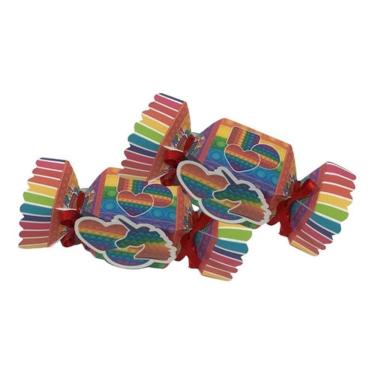 Imagem de 10 Caixa Bala Kit Festa Pop It, Kit Fidget Toy - Vermelho