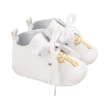 Imagem de Sapatos Brancos Para Bebês Recém-Nascidos, Solado Macio, Sapatos Para 