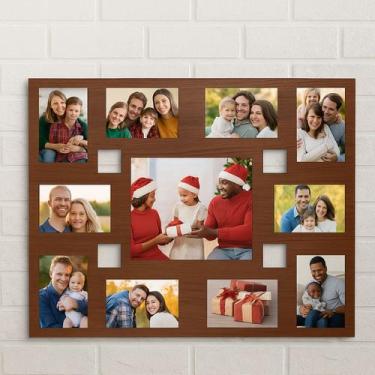 Imagem de Quadro Mural De Fotos Parede MDF 11 Fotos 10x15 E 20x25 Painel Decorat