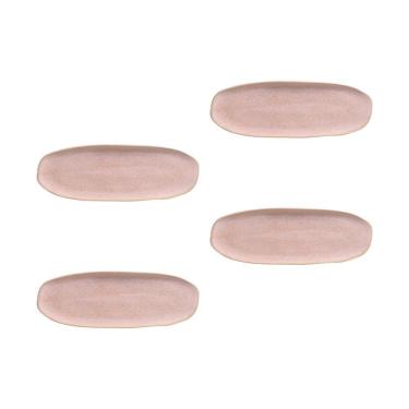 Imagem de Conjunto De Travessas Oval Rasa Grande Porto Brasil Orgânico Rosa