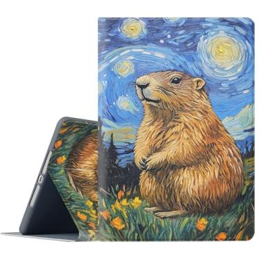 Imagem de FGDRFGRW Capa para Samsung Galaxy Tab A11 Plus/A9 Plus 28 cm 2025/2023, suporte ajustável, função de despertar/hibernar, proteção total - Van Gogh Starry Night Marmot