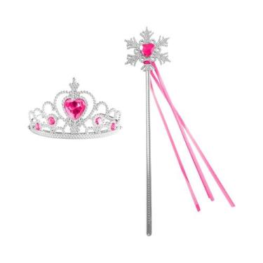 Imagem de Coroa De Princesa Para Meninas, Varinha Mágica, Tiara De Strass Para C