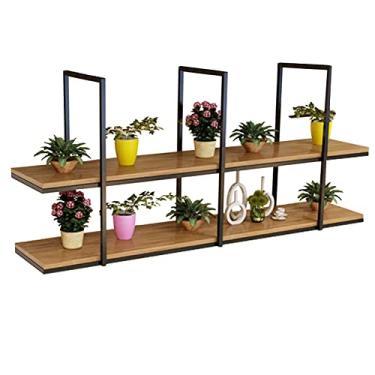 Imagem de Prateleira de teto flutuante - Suporte de plantas suspenso criativo e armazenamento de vaso de flores, prateleira de bar decorativa de fácil instalação (tamanho: 120 x 30 x 80 cm) - ideal para