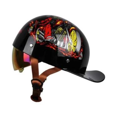 Imagem de Capacete De Motocicleta Retrô Vintage Uchoose, Estilo Boné De Beisebol