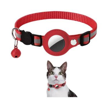 Imagem de Coleira Ajustável E Impermeável Para Gatos Com Suporte Para AirTag, Ti