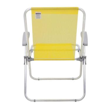 Imagem de Cadeira De Praia Tramontina Creta Master Em Alumínio Com Assento Amarelo