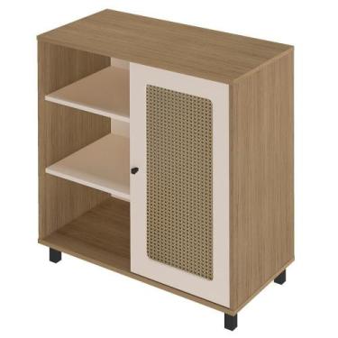 Imagem de Buffet Aparador 1 Porta 80 Cm 4521 Carvalho Off White Arly - MILANI MO