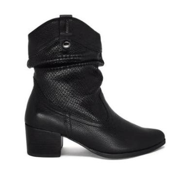 Imagem de Bota Bottero Cano Médio Couro Salto Baixo Enrugada 349302 Cor:;Tamanho:36;Gênero:Mulher-Feminino