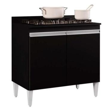 Imagem de Balcão Para Cooktop 2S Brenda Preto 80Cm - DROSSI